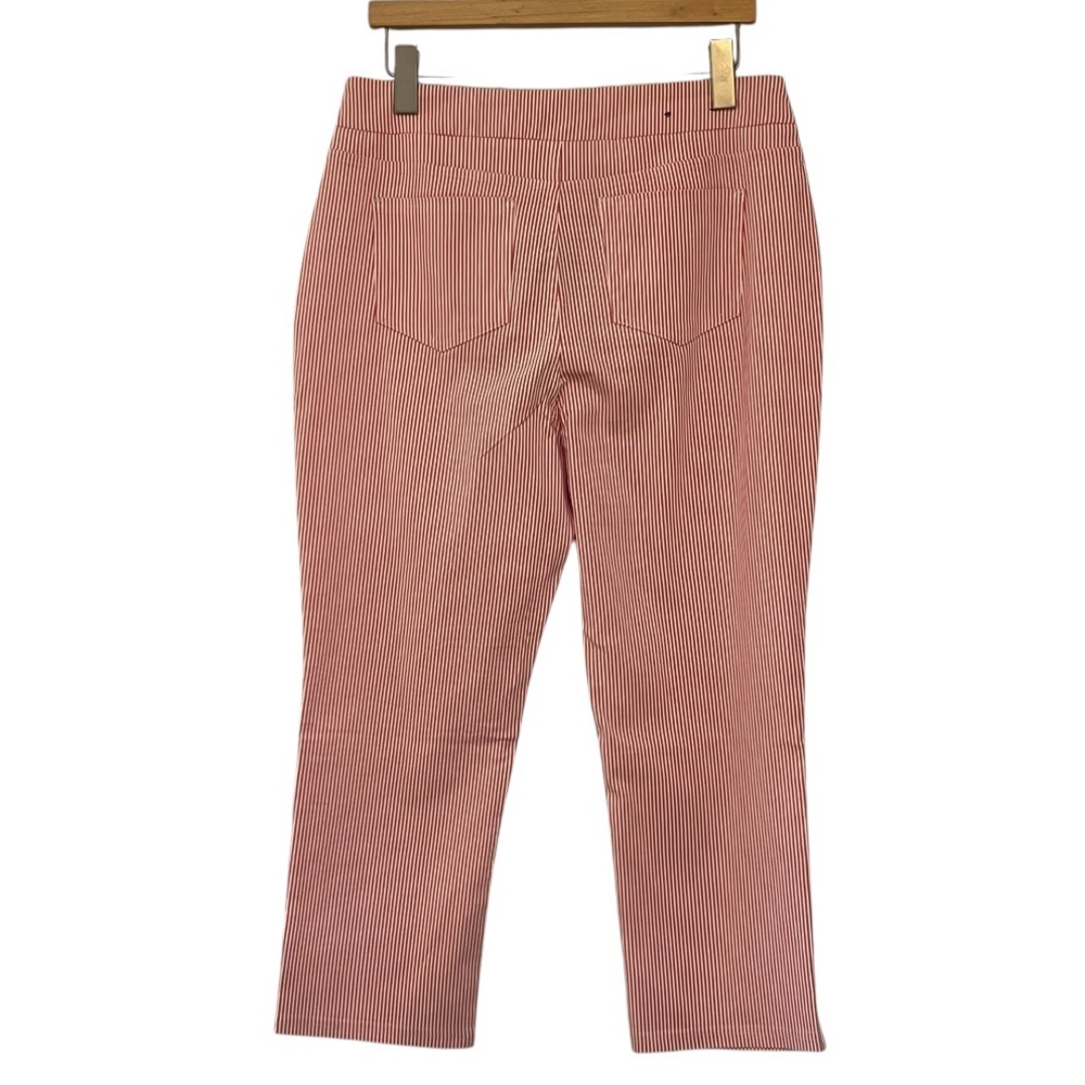 Mario Serrani Comfort Stretch Capri Pants Tomato Ivory NWT Size L - Picture 5 of 11